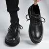 Klänningskor mäns 2023 sommar brittisk stil svart casual läderföretag stora huvudarbete mode