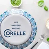 Ensembles de vaisselle Expressions Service de 12 pièces pour 4 assiettes en verre à bord supérieur durables et écologiques bol micro-ondes Pla