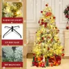 Decorações de Natal Árvore de Natal pré-iluminada de 6 pés com luzes Árvore de Natal artificial flocada de neve com 250 luzes LED brancas quentes 568 pontas de galhos 231019