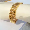 Bracciale a maglie larghe in oro giallo 24K 24CT per uomo e donna, da donna, LARGO, 26 grammi, da DONNA S736322h