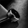 TIGRADE 10 mm szerokość pierścienia Człowieka Czarna szczotkowana węglika z węglików wolframowych Big Thumb Pierścienie dla mężczyzn Matte Cool Size 7-Size 15 2253Q
