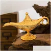 Fragrance Lamps Fairy Tale Magic Lamp Vintage Censer Creative Metal Aroma Burner Mti Color Incense Burners 35X12X18.5Cm Eea385 Drop Dhavd