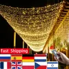 Outros suprimentos de festa de evento LED String Fairy Lights 10M100M Cadeia Outdoor Garland Impermeável 220V 110V para Árvore de Casamento Decoração de Ramadã de Natal 231018