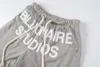 Mesh Shorts mens womens Short Pants Vintage Grey Letters Summer Beach clothing US Size