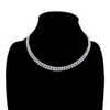 Iced out bling 8mm cz Miami cuban link chain gargantilha colar para mulheres micro pave mulheres jóias234x