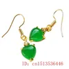 Boucles d'oreilles pendantes en jade incrusté de cœur d'amour pour femmes, bijoux de mode vert, pierres précieuses naturelles, charme chinois, vrais charmes en argent 925 de luxe