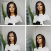 Synthetic Wigs Short Bob Wig Straight 4x4 Closure Human Hair Wigs For Black Women Pre Plucked Brazilian Lace Wigs Perruque Cheveux Humain Remy Q231019