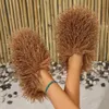 Slippers slippers women winter cashmere warm wool beach wool home plush Mongolian fur slides slippers women shoes 231019