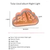 ナイトライトは使いやすいミラーライトチューリップフラワーシーランタンバッテリーボタンボタンデスクトップ装飾的な創造的な斬新さ