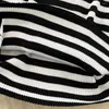 Casual Dresses Spice Girl Sexy Stripes Sticked Slim Montering Hip Stems Dress Two-Piece Long-Sleeved T-shirt med rund krage