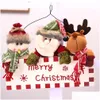 Juldekorationer Merry Santa Claus Snowman Hanging Ornaments Xmas Door Window Decoration for Home Year Pendant T200909 Drop Del DHB1Q