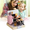 Accessoires de maison de poupée Kit de construction miniature en bois bricolage maisons de poupée avec meubles légers Molan Casa maison de poupée jouets faits à la main pour les filles cadeaux de Noël 231018