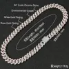 مجموعة Hip Hop Claw Set 5A CZ Stone Bling Iced Out 14mm two two Cuban Miami Link Chain Nceplaces for Men Rapper Jewelry2615