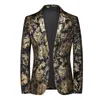 Abiti da uomo Blazer Plus Size 6XL-M Primavera Luxury Uomo Retro Gold Print Blazer Slim Wedding Nightclub Party Dress Abbigliamento uomo Giacca 231018