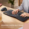 Keyboard Myse Combos Protoarc EKM01 Podziel ergonomiczne połączenie bezprzewodowe z myszami do ładowania palm dla systemu Windows Mac Android 231019