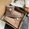 Toppdesigners Snow Boots Australian Women Tazz Boot Bailey Dune Chestnut Winter Buckle Fur Snow Half Knee Short Lady Sheepskin and Wool Integrated Tasman Hair Slippe