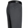 Calças masculinas primavera outono moda reta estiramento terno homens negócios casual cinza preto azul sólido calças formais tamanho grande 29-40
