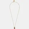 Vivie Westwood Reine Mère d'Angleterre Vivian Rose Fraise Collier Collier Chaîne Pendentif 231015