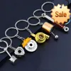 Kreativ presentbil Metall Keychain Turbo Gear Hub Pendant Brake Disc Stötdämpare Pendant