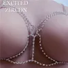 Europäische und amerikanische sexy bling strass bh körper kette frau mode romantische exquisite kristall bikini geschenk brust kette253b