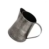 Vase Vintage Galvanized Metal Decorative Pitcher Vase French Farmhouse Tabletopは、ホームキッチンの注ぎハンドルで鼓動できます