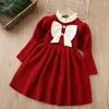 Girl Dresses Toddler Sweater Knitting Dress Fashion Sweet Long Sleeve Pink Princess Girls Chic A-Line Comfort Bow Knitwear