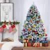 Décorations de Noël Décorations de Noël vertes Vente Arbre de Noël artificiel givré de 6 pieds avec support Décoration Ornements Arbres 231019