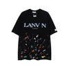 TS Designer Lanvin Men's Plus Tees Polos T-shirts Round Coul Broidered and Printed Polar Style Summer With Street Pure Cotton Unisexe S Lanvis T 96E