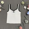 23ls Women's Tanks black white Knitted vest slim fit v neck tank top designer clothes women yoga