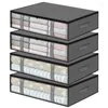 Storage Boxes 4 Pack Underbed Bags 40L Foldable Clothes Bag Large Capacity Containers With Clear Window Reinforced Handles