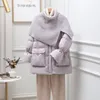 Puffer Jacket Scarf Down Jacket Women mid-length Puffer Jacket Casual Personality Pocket Coat