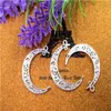 45 pz Argento Placcato Hollow Crescent Moon Pendenti E Ciondoli Ciondolo Forniture di Gioielli Connettore di Collegamento Gocce 39 9mm2293