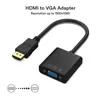 New 1080P HDMI Male to VGA Female Video Cable Cord Converter Adapter With Audio Port Support Micro USB Power Supply For PC Monitor TV Laptop