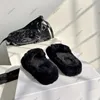 Autentiche pantofole in pelliccia di lana per sandali invernali da donna, soffici pantofole in peluche, pantofole invernali da donna in peluche