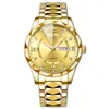 Relógios de pulso relógio para mulheres senhoras relógio de pulso luxo à prova d'água luminosa data ouro vestido de aço inoxidável quartzo relógios femininos caixa