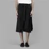 Men's Shorts Multi-layer Streamer Irregular Niche Design Skirt Hem Japanese Lace Seven-point Tie Wide Leg Pants251i