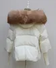 Womens Fur Faux Winter Women Coat White Duck Down Jacka Super Large Real Silver Collar With Knit Sleeve Fashion Hooded Ytterkläder 231018