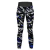 Active Pants Van Halen Leggings Blue Scars High Waist Yoga Elegant Stretchy Women Design Fitness Sports Tights