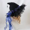 Halloween Toys Gorgeous Witch Hats Masquerade Bat Wings Wizard Hat Gothic Lolita Halloween Party Cosplay Accessories B2540 231019