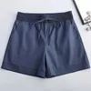 Women's Shorts Women Summer High Quality Cotton Elastic Waist Linen Large Size Black Green Blue Orange Casual Sports