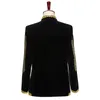 Men's Suits Men Black And Gold Blazer Jacket Embroidered Vintage Elegant Royal Court Dress Prom Wedding Event Outfits Stage Costume