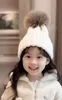 Bebê menino chapéu bonito pompom inverno quente malha gorro crianças meninas chapéus sólido hairball elástico crianças bonés gorro natal 2-10y