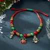 Bead Weave Decorações de Natal Alça de mão Pulseira de corrente Pingente de joia Desenho animado Papai Noel Árvore Boneco de neve Padrão Feliz Natal Sino Presente festivo Fontes de festa