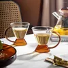 Conjuntos de chá de vidro com alto teor de borosilicato, 2 peças, conjunto de xícara de café, 2 peças, atacado