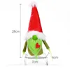 Party Favor Christmas Grinch Poupées sans visage Gnome Décorations Barbe verte Peluche Elf Poupée à la main Santa Noël Plateau à plusieurs niveaux Décor de table en gros SN5300