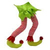 Рождественские украшения Ноги эльфа для рождественских украшений Плюшевые ножки Санта-Клауса Украшение для ног эльфа Мягкая фигурка-нога Игрушка застряла на рождественской елке Гибкая 231019