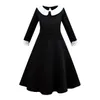 Girl's Dresses For Girls Wednesday Addams Cosplay Dress Costumes Black Gothic Dresses Children Clothes Halloween Party 231019