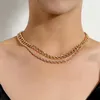 Chaînes Vintage Punk multicouche métal ras du cou pendentif lien chaîne colliers pour femmes or argent couleur collier fête mode bijoux 241q