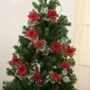 クリスマスの飾りキラキラクリスマスポインセチアフラワーラタンガーランドハンディング偽のつるクリスマスホリーヒューリーバインパーティーホリデーデコレーションラタン231019