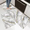 Teppich 1 Stück grauer Farbmarmordruck Küchenmatte Boden Hauseingang Fußmatte Badezimmer Wohnzimmer dekorative Teppiche 231019
